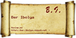 Ber Ibolya névjegykártya